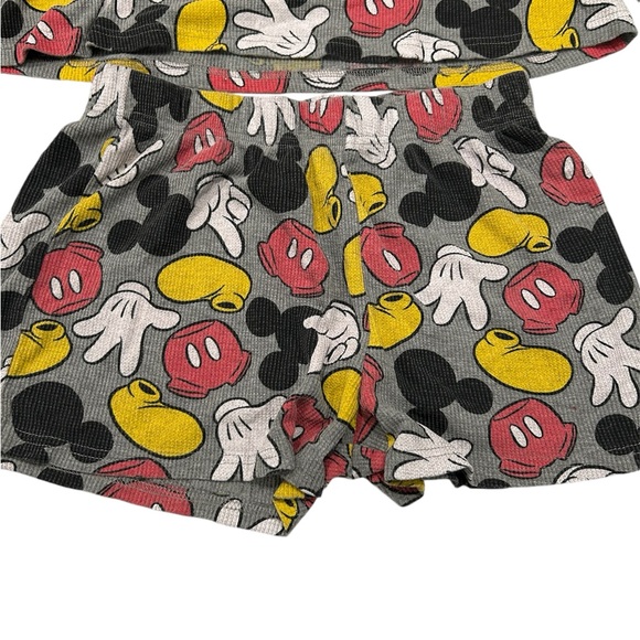 Disney Mickey Mouse Thermal Pajama set Size Medium Long Sleeves & Shorts Women’s - Picture 2 of 8